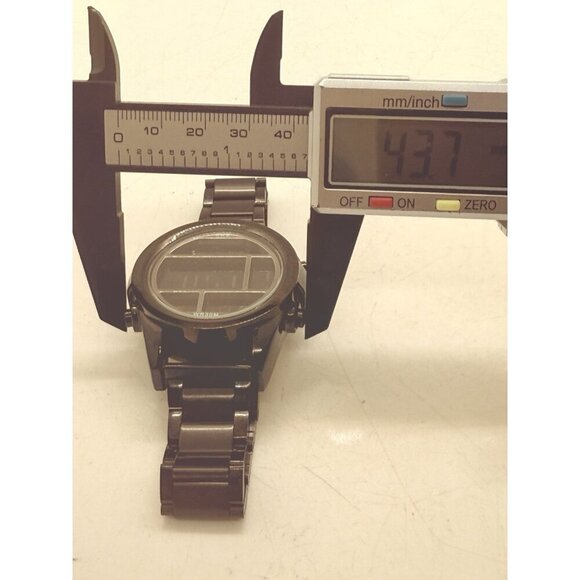 CKE Round Watch 1921 Men's 44mm All Black LCD Digital Quartz Alarm WR 3ATM - Picture 5 of 7